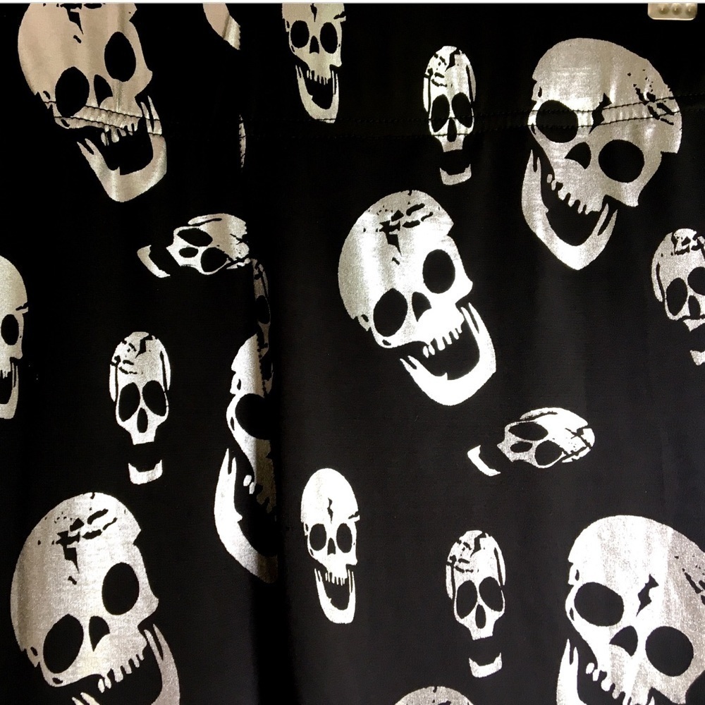 Journeys Leggings Skull Black and Metallic S - Picture 4 of 6